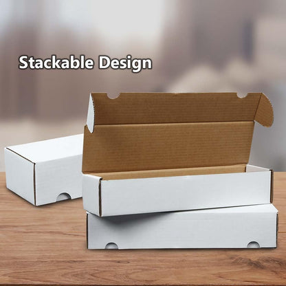 G-PLUS 10pcs Trading Sports Card Storage Box 800 Count White Corrugated Cardboard Box Versatile Card Storage Box (Card not included)