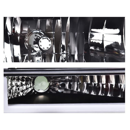 G-PLUS LED DRL Headlights, Fit 1992-1996 Ford Bronco F150 F250 F350 Bumper Headlamps, Smoky Lens Black Housing Clear Reflector,faros delanteros