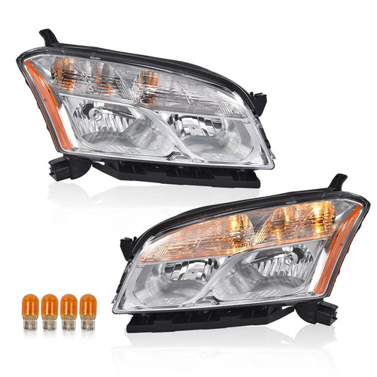 G-PLUS Headlights Assembly Compatible with Chevy Trax 2013 2014 2015 2016 Halogen Set Pair Left & Right Headlamps Clear Lens Chrome Housing Amber Reflector,faros delanteros