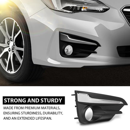 G-PLUS Fog Light Trim Driving Lamp Front Passenger Right Side Compatible with Subaru Impreza 2017-2019,Fit For Models with Chrome Trim 57731FL040, SU1039113