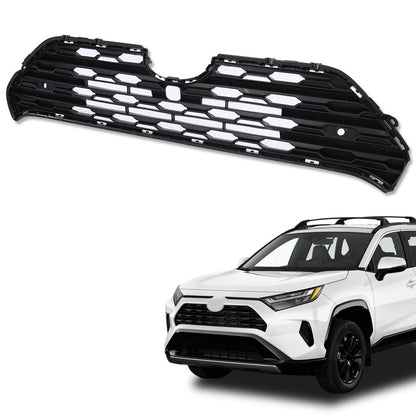 G-PLUS Front Center Bumper Grille with Radar Holes (Black) Compatible with Toyota RAV4 2019 2020 2021 2022 TO1200439, 531120R130