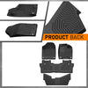 G-PLUS Floor Mats 4PCS Compatible with 2016-2022 Honda Pilot 8 Passenger Models(No Elite Models) TPE Custom Fit All Weather Protection Floor Cargo Liner Accessories 1st & 2nd & 3rd Black Car Mats