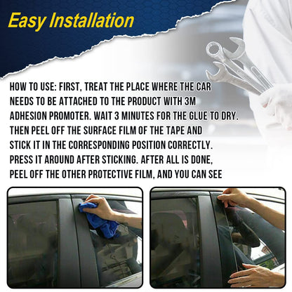 G-PLUS Car Door Window Pillar Posts Molding Trim Compatible with 11-14 Dodge Charge,Chrome Pillar Posts Set Door Trim Mirror Cover,Black,6Pcs