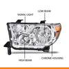 G-PLUS Headlights Compatible with Toyota Tundra 2007-2013/Compatible with Toyota Sequoia 2008-2017 Headlamps Pair Halogen Clear Lens Chrome Housing Amber Reflector,faros delanteros