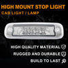 G-PLUS LED Third 3rd Brake Cargo Light Compatible With 1997-2001 Cherokee, Rear Roof Center High Mount Stop Tail Light Replacement (Chrome Housing Clear lens)