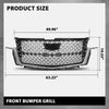 G-PLUS Bumper Grille Front Compatible with Cadillac Escalade 2021-2023 84699839 Chrome Black Plastic
