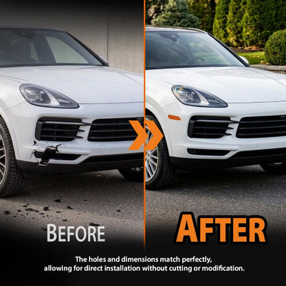 G-PLUS Front Right Side Bumper Face Bar Lower Grill Trim Cover Compatible with Porsche Cayenne Models Base and S Versions 2019-2023; Not Fit Turbo or Sport Design Package Models Black