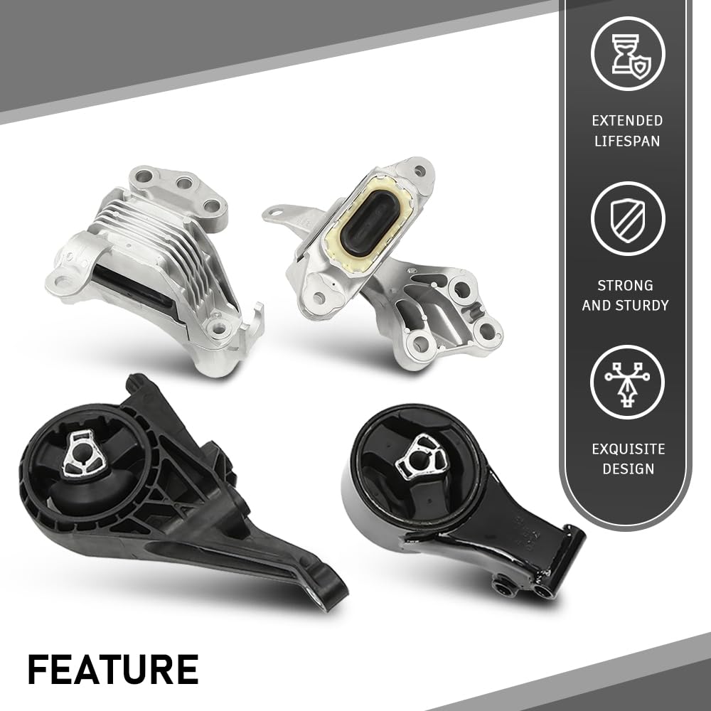 G-PLUS Engine & Trans Mount Set 4Pcs Compatible with Buick Cascada 1.6L 2016-2019 for Auto Trans,Fit Chevy Cruze 1.8L 2011-2015 for Auto Trans 3223, 3265