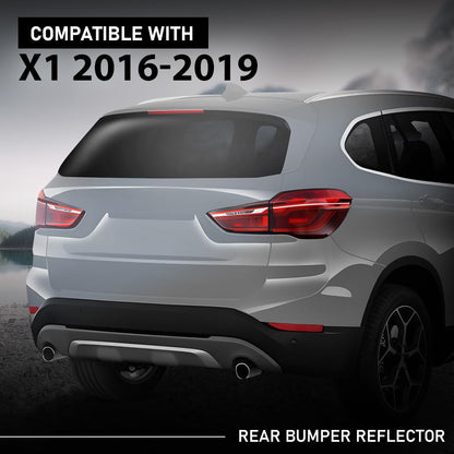 G-PLUS Rear Right Bumper Reflector, Compatible with BMW X1 sDrive28i, xDrive28i 2.0L L4 - Gas 2017-2019/ X1 xDrive28i 2.0L L4 - Gas 2016, Passenger Side, 61617355548