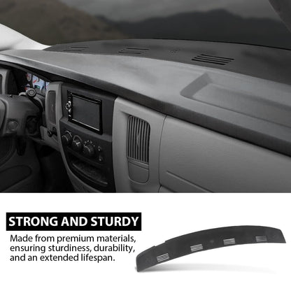 G-PLUS TPE Dash Defrost Vent Cover Cap Compatible with Dodge Ram 1500 2002-2005/ Ram 2500 3500 2003-2005 Upper Dashboard Panel Black