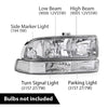 G-PLUS Headlights Corner Bumper Turn Signal w/o Bulbs Fit Chevy Blazer 1998-2005 / Fits Chevy S10 Pickup 1998-2004 Clear Lens Chrome Housing Clear Reflector Bumper Headlamps,faros delanteros Assembly