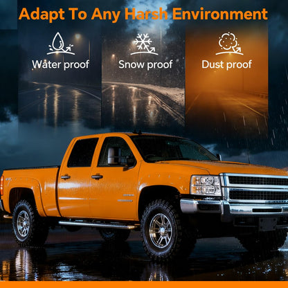 G-PLUS Headlight,Fit 2007-2013 Chevy Silverado 1500/Fit 2007-2014 Chevy Silverado 2500 3500 & HD,Right Side Headlamp Clear Lens Chrome Housing Amber ReflectorBumper Headlamps,faros delanteros
