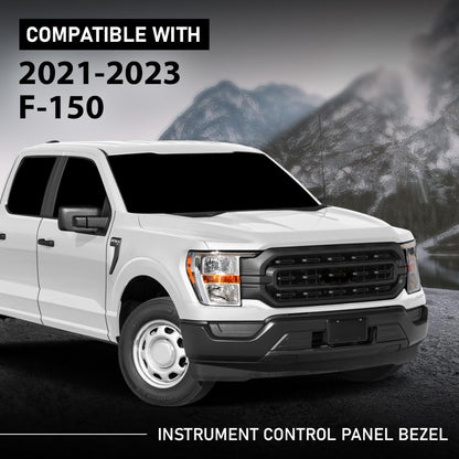G-PLUS A/C Heater Climate Control Dash Trim Center Console Bezel Compatible with Ford F150 2021 2022 2023 Black