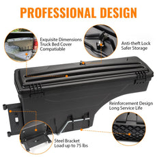 G-PLUS Storage Box for Ford F150 2015-2020 Truck Bed Left Side Close-up View