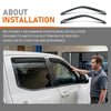 G-PLUS Out-Channel Mount Ventvisor Window Deflectors Compatible with Dodge Ram1500 1994-2001 Fit Dodge Ram 2500 3500(Includes Models w/Towing Mirror) Regular Cab Only 1994-2002 2PCS Smoky