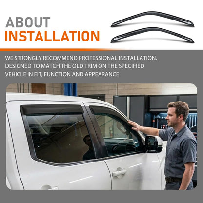 G-PLUS Out-Channel Mount Ventvisor Window Deflectors Compatible with Dodge Ram1500 1994-2001 Fit Dodge Ram 2500 3500(Includes Models w/Towing Mirror) Regular Cab Only 1994-2002 2PCS Smoky