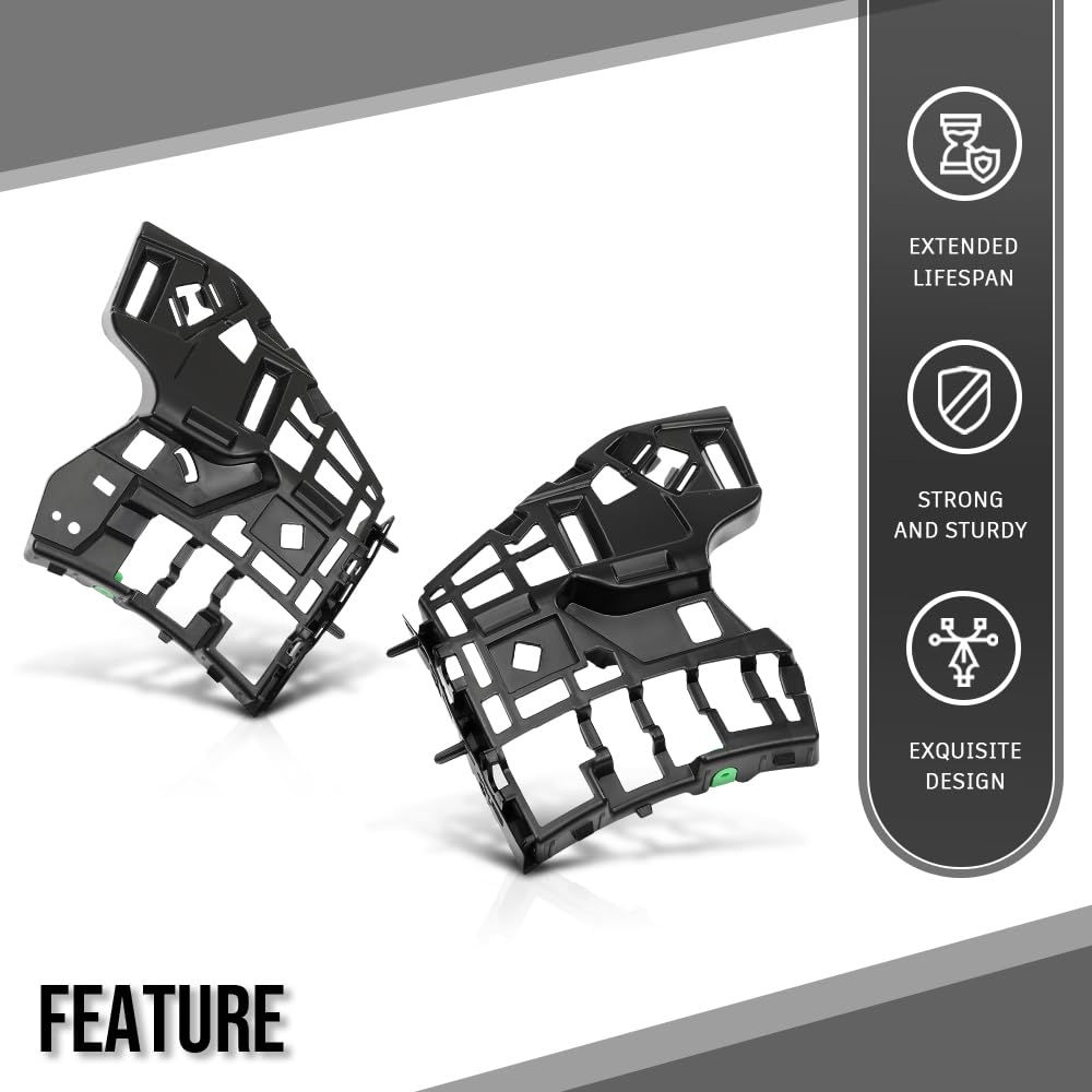 G-PLUS Bumper Bracket Driver & Passenger Side Pair Front Lower Compatible with Volvo XC90 2016-2023 31353403, 31353404 Black
