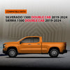 G-PLUS Floor Mats Fit Chevy Silverado 1500 Double Cab 2019-2024 Fit GMC Sierra 1500 Double Cab 2019-2024 All Weather Protection TPE Floor Liner Waterproof Cargo Liner 1st & 2nd Row Beige 2PCS