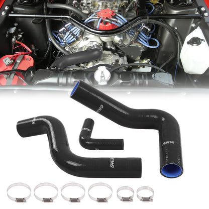 G-PLUS Radiator Silicone Hoses Compatible with Ford Mustang 1964 1965 1966 1967 1968 Black
