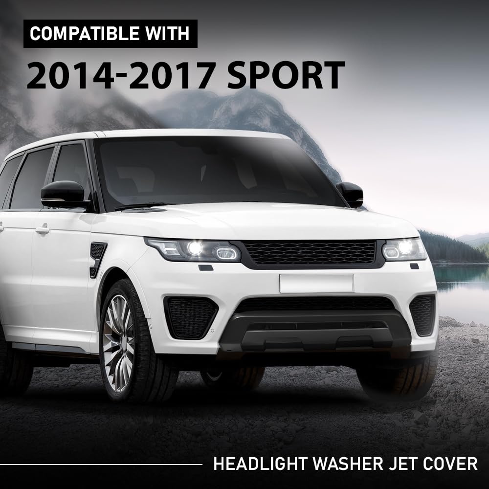 G-PLUS Headlight Headlamp Washer Nozzle Jet Cover Cap Compatible with Range Rover Sport 2014-2017