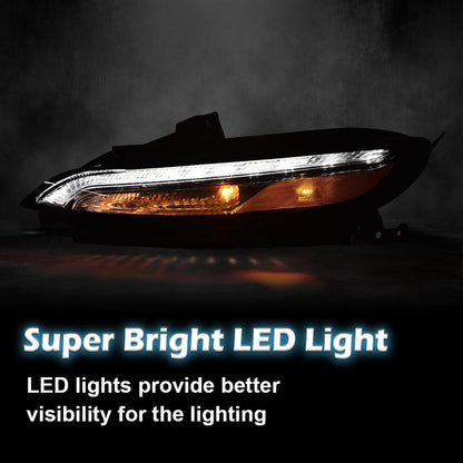 G-PLUS [ White LED DRL Parking Light Turn Signal Lamp With Bulbs Compatible with 2014-2018 Jeep Cherokee 68157103AQ Left Driver Side