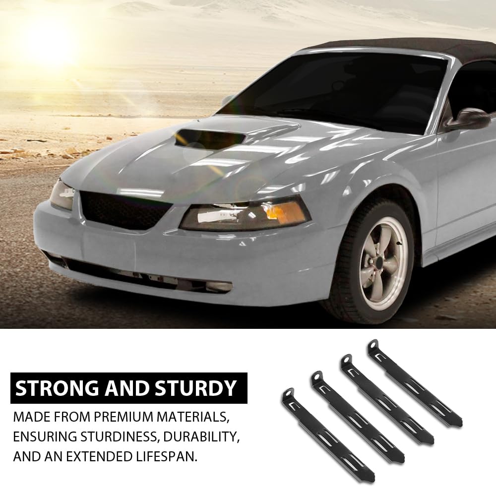 G-PLUS Headlight Mounting Installation Retainer Tab Clips 4PCS, Compatible with Ford Mustang or Cobras 1999-2004, XR3Z-13N020-AA Iron Black