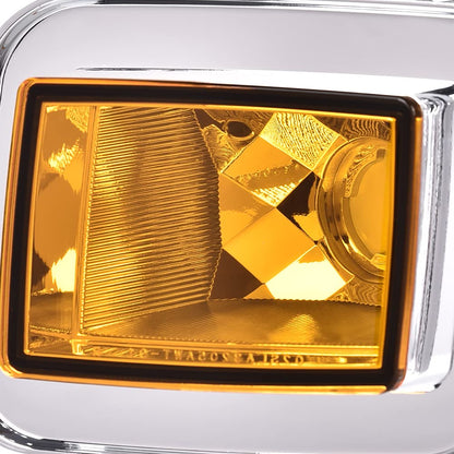 G-PLUS 2pcs Front Clear Chrome Parking Signal Light Set Fit 2003-2008 Hummer H2/2005-2008 Hummer H2 SUT Amber Lens