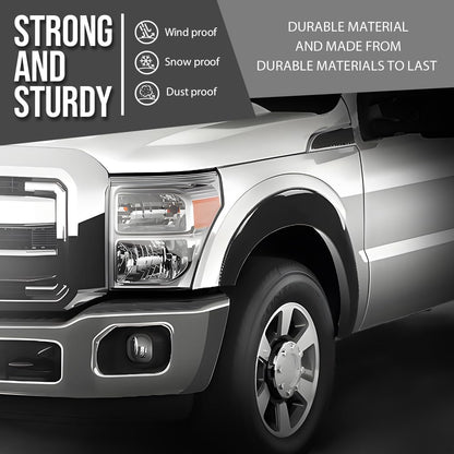G-PLUS 4PCS Fender Flares Compatible with Ford F250 F350 Super Duty 2011-2016, Left & Right Wheel Trim Opening Molding, Factory Style