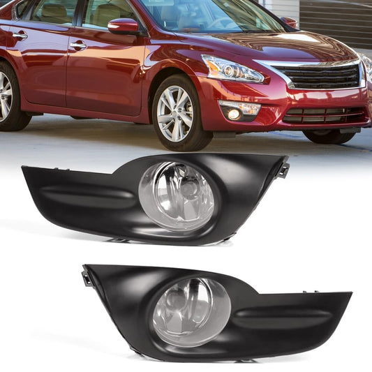 G-PLUS Bumper Fog Lights Compatible with 2013-2015 Altima Sedan 4Dr Clear Driving Fog Lamps W/Switch Kit