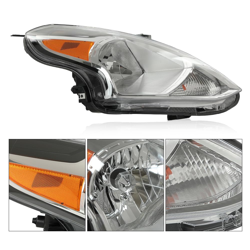 G-PLUS Headlights Assembly w/o Bulbs Driver and Passenger Side Compatible with Nissan Versa 2015-2019 260109KK0A 260609KK0A NI2503230 NI2502230Bumper Headlamps,faros delanteros