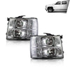 G-PLUS LED DRL Headlights, Fit Chevy Silverado 2500 3500 & HD 2007-2014/Fit Chevy Silverado 1500 2007-2013 Headlamps, Left & Right Clear Lens Chrome Housing Clear Reflector,faros delanteros