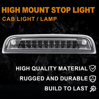 G-PLUS High Mount LED 3rd Brake Light Compatible with Chevy Silverado GMC Sierra 2014 2015 2016 2017 2018 Rear Tail Cargo Lamp Waterproof Clear Lens
