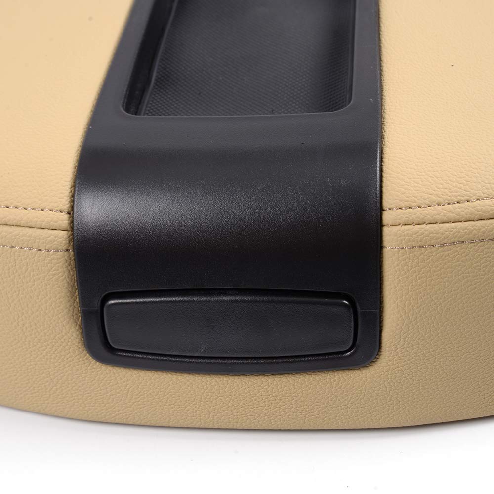 G-PLUS Front Center Console Armrest Lid Compatible with 07-14 Chevy GMC Silverado Sierra,Center Console Lid Assembly 15941534, 19328718, 15217111(Beige)