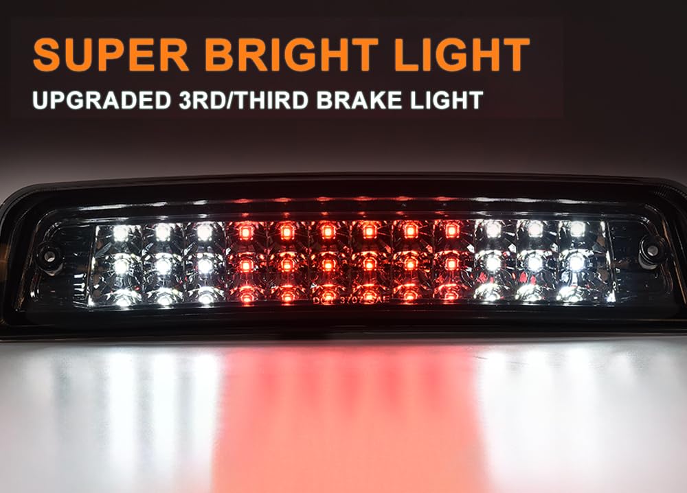 G-PLUS Smoke LED Truck 3RD Third Brake Light Tail Lamp 09-17 Compatible with Dodge Ram 1500/10-17 Ram 2500 3500
