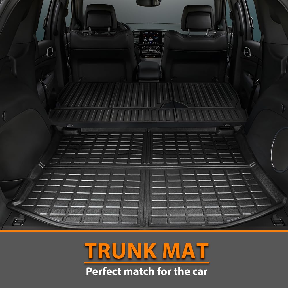 G-PLUS TPE Floor Mats Fit Jeep Grand Cherokee 2011-2021 Cherokee WK 2022-2023 1st & 2nd Row Truck Accessories Cargo Liners All Weather Protection 8PCS Black Alfombras para Carro