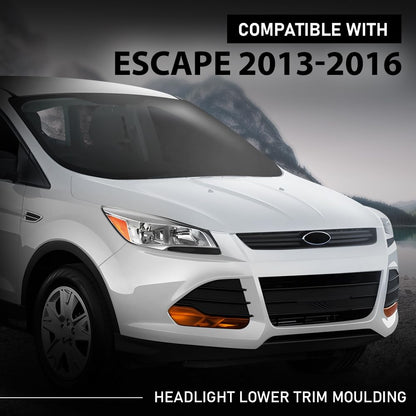 G-PLUS Front Right Lower Headlight Trim Moulding, Compatible with Ford Escape S/SE/Titanium Sport Utility 4-Door 2013-2016, Fit SEL Sport Utility 4-Door 2013, Passenger Side, CJ5Z13008D, DV45-8228-AA