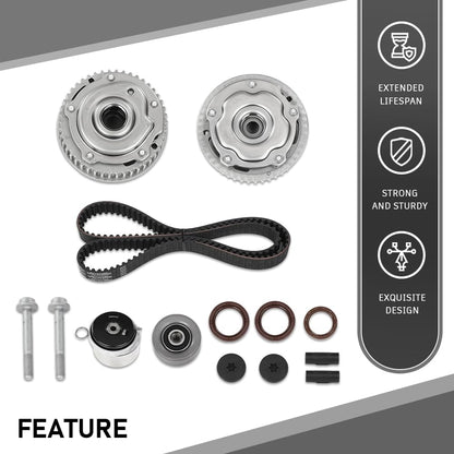 G-PLUS Timing Belt Kit 14PCS, Compatible with Chevy Sonic Cruze 1.8L 2011-2018,Fit Chevy Aveo/Aveo5 1.6L United States Region 2010-2011 K015603XS, TCK338