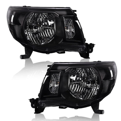 G-PLUS Headlights Compatible with Toyota Tacoma 2005-2011 Headlamps,Smoky Lens Black Housing Clear Reflector,faros delanteros
