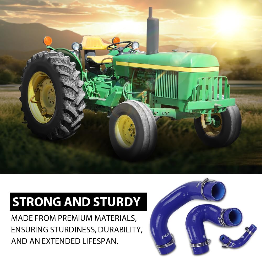 G-PLUS Radiator Hose Set Upper Lower and Bypass Hoses Compatible with John Deere Models Blue