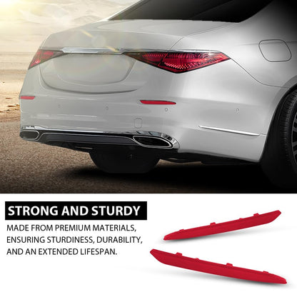 G-PLUS Pair Rear Bumper Reflector Light, Compatible with Benz 220a 180A 1954-1959/ ML63 ML550 ML350 GL550 GL63 GLE53 S65 2012-2024, Left & Right Side 2PCS, 2228200374, 2228200474
