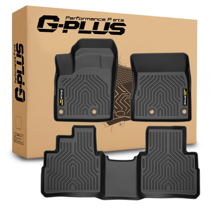 G-PLUS Floor Mats Fit for Nissan Rogue 2021-2025(No Sport Models) Floor Liners, TPE Custom Fit All Weather Full Cover Protection 1st & 2nd Row Car Mats Black
