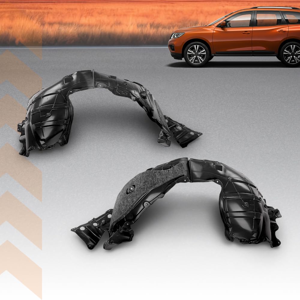 G-PLUS Front Fender Liners Set Compatible with Nissan Pathfinder/ QX60 2015-2019 NI1248161, NI1249161, 638419NB0A, 638409NB0A Direct OE Replacement 2 PCS Black