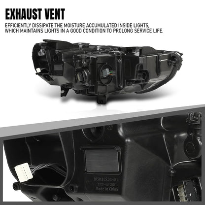 G-PLUS LED Left Driver Side Headlight Assembly Front Headlamp without Bulb Compatible with Buick Regal 2018-2020 39050376 Clear Lens Black Housing Amber Reflector