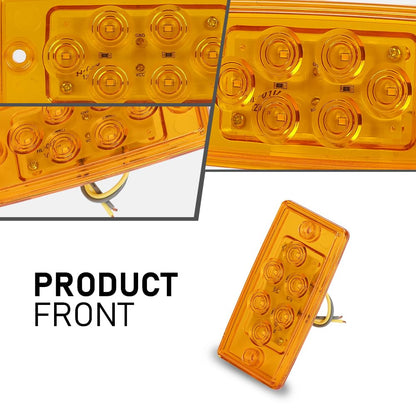 G-PLUS LED Front 5pcs Rectangle Cab Lights, Fit Freightliner Century/Columbiaor/Volvo Trucks, Amber Top Roof Running Cab Marker Light, Clearance & Indicator Lamp