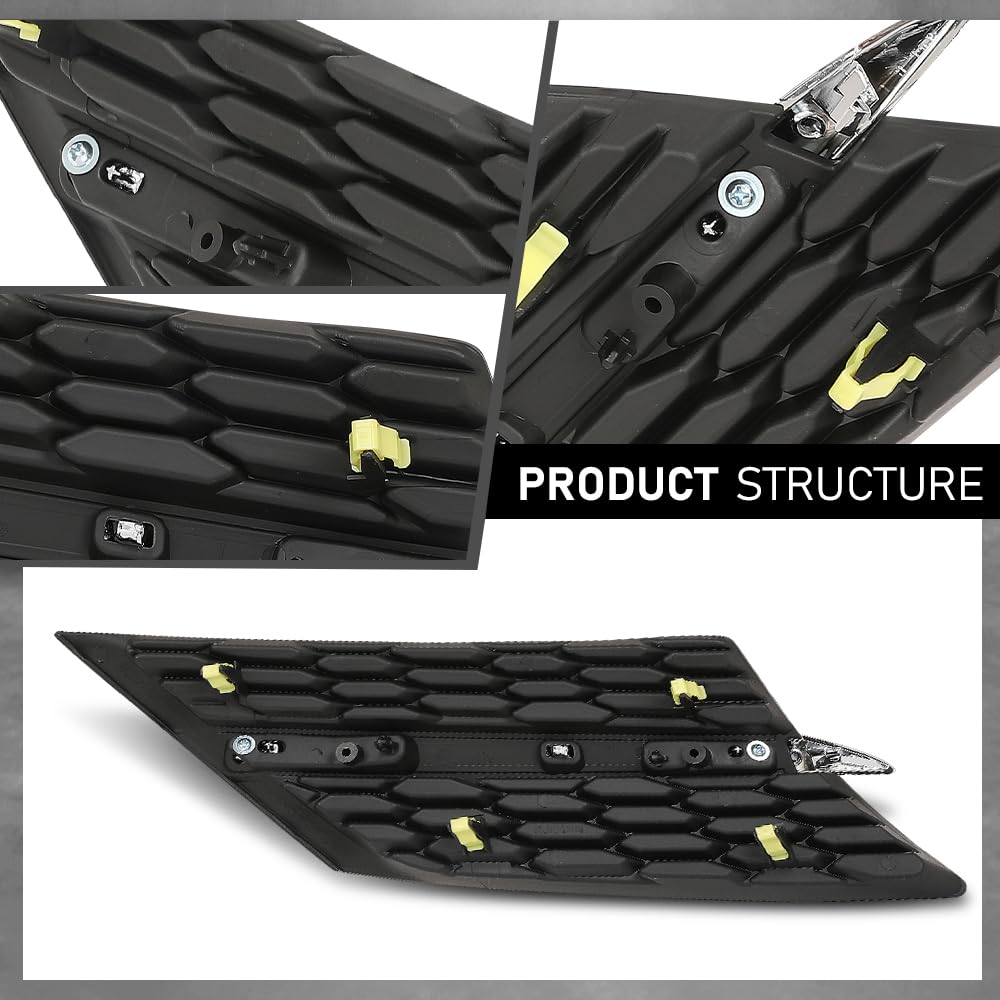 Black Front Bumper Hood Kidney Grille Grill