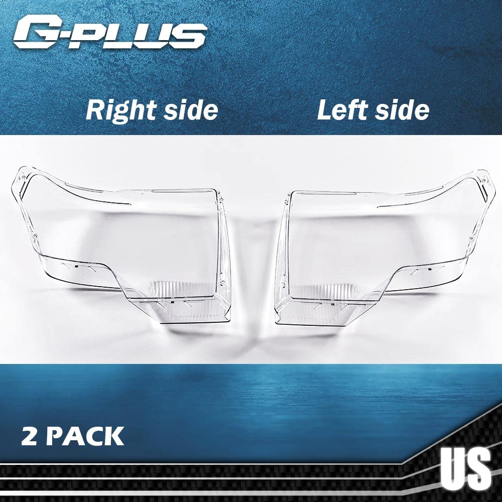 G-PLUS Front Headlight Lenses Cover Compatible With 2009-2014 F150,1 Pair Left & Right Side (Smoky Lens)