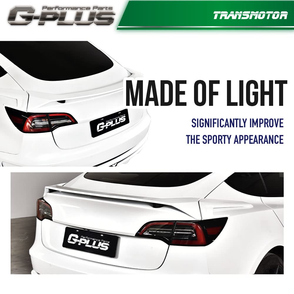 G-PLUS Rear Boot Spoiler Body Kit Compatible with 2017-2021Tesla Model 3 Tail Wing Rear Trunk Lid Spoiler