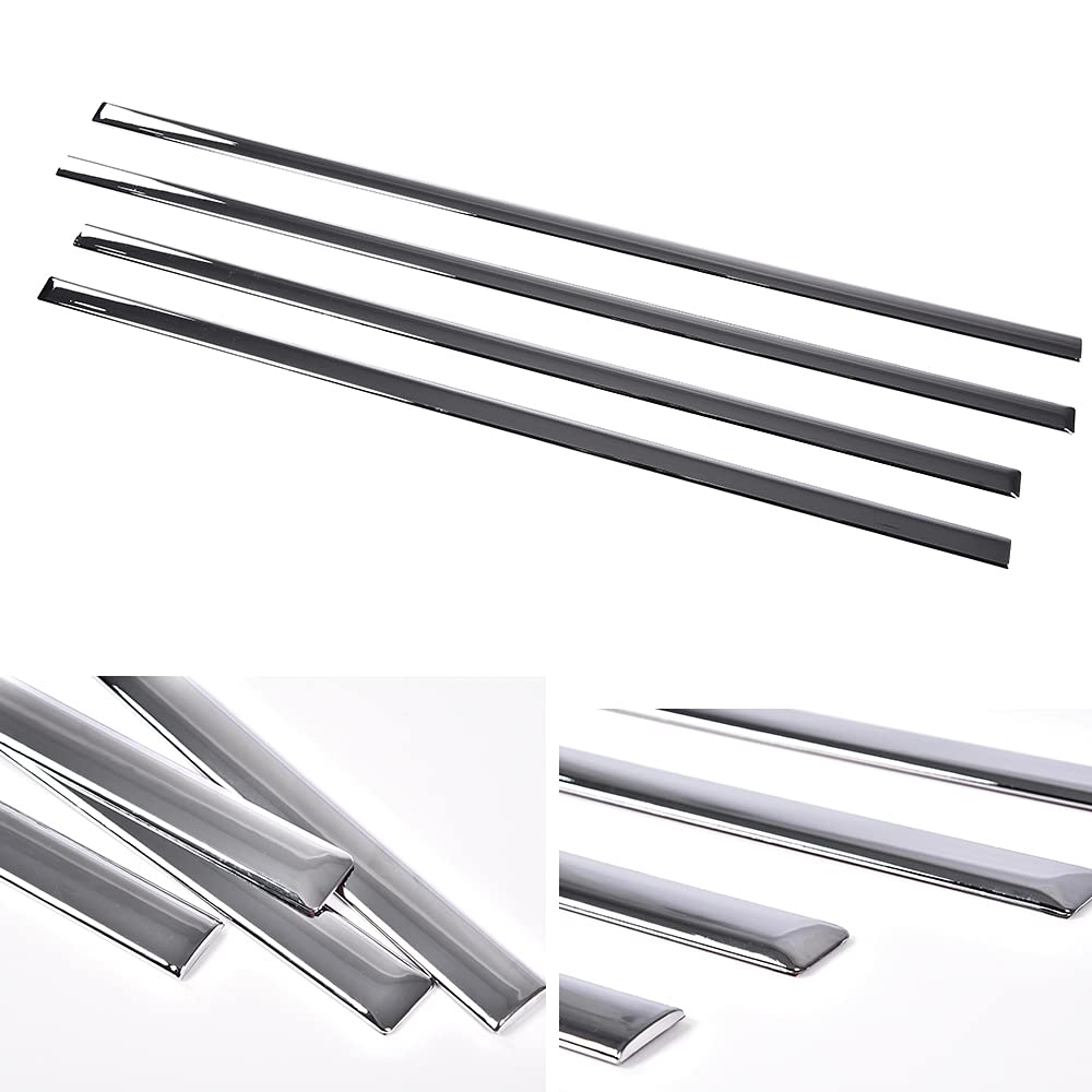 G-PLUS Body Side Molding Trim 1/18" Compatible with 2014-2018 Chevy Silverado/GMC Sierra Crew Cab,4pcs (Silver)