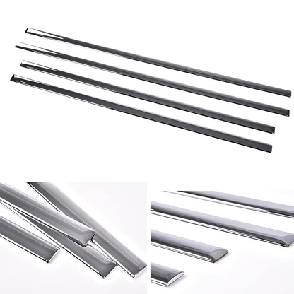 G-PLUS Body Side Molding Trim 1/18" Compatible with 2014-2018 Chevy Silverado/GMC Sierra Crew Cab,4pcs (Silver)