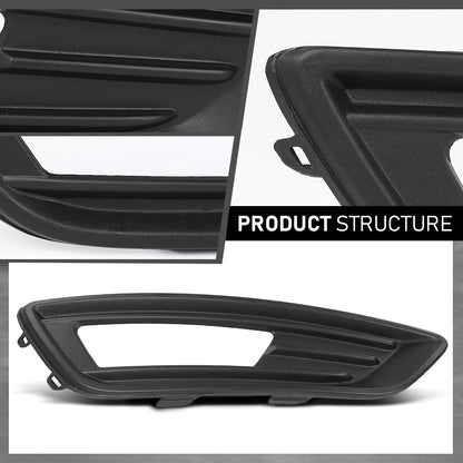G-PLUS Fog Light Trim Cover, Compatible with Ford Focus 2015-2018, Passenger Side, F1EZ15266A, FO1039151 Black Right